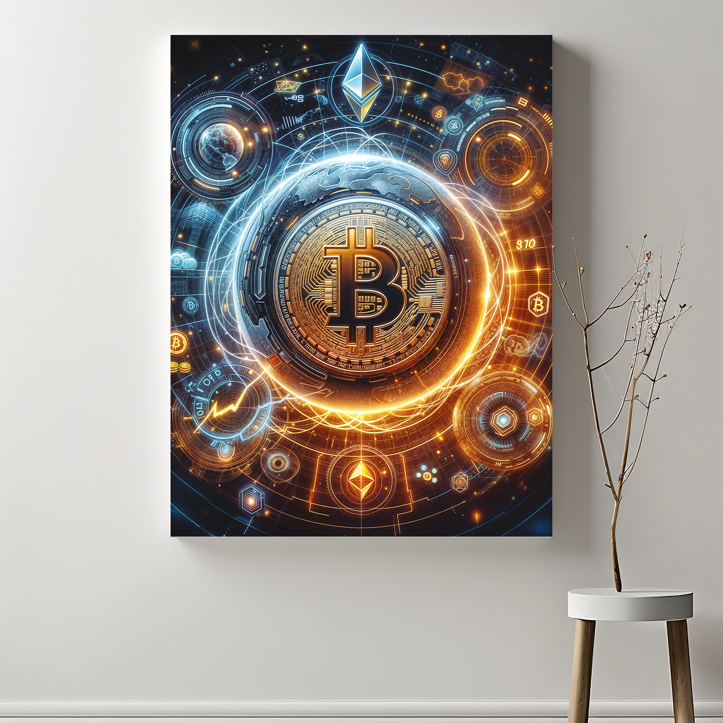 BITCOIN - Cryptocoin Wandbild – Hochauflösende Leinwand - 1  -