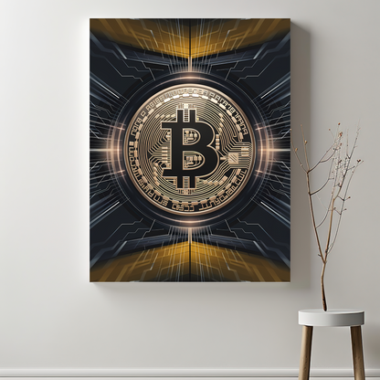 BITCOIN - Cryptocoin Wandbild – Hochauflösende Leinwand - 2 -