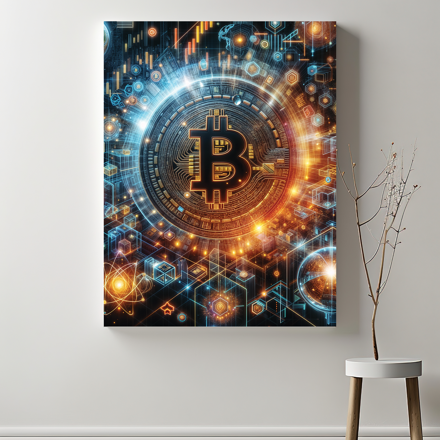 BITCOIN - Cryptocoin Wandbild – Hochauflösende Leinwand - 3 -