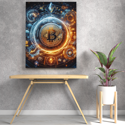 BITCOIN - Cryptocoin Wandbild – Hochauflösende Leinwand - 1  -