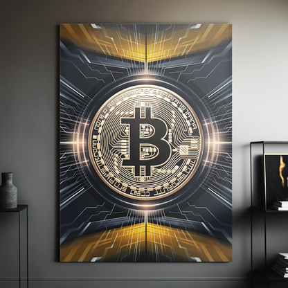 BITCOIN - Cryptocoin Wandbild – Hochauflösende Leinwand - 2 -