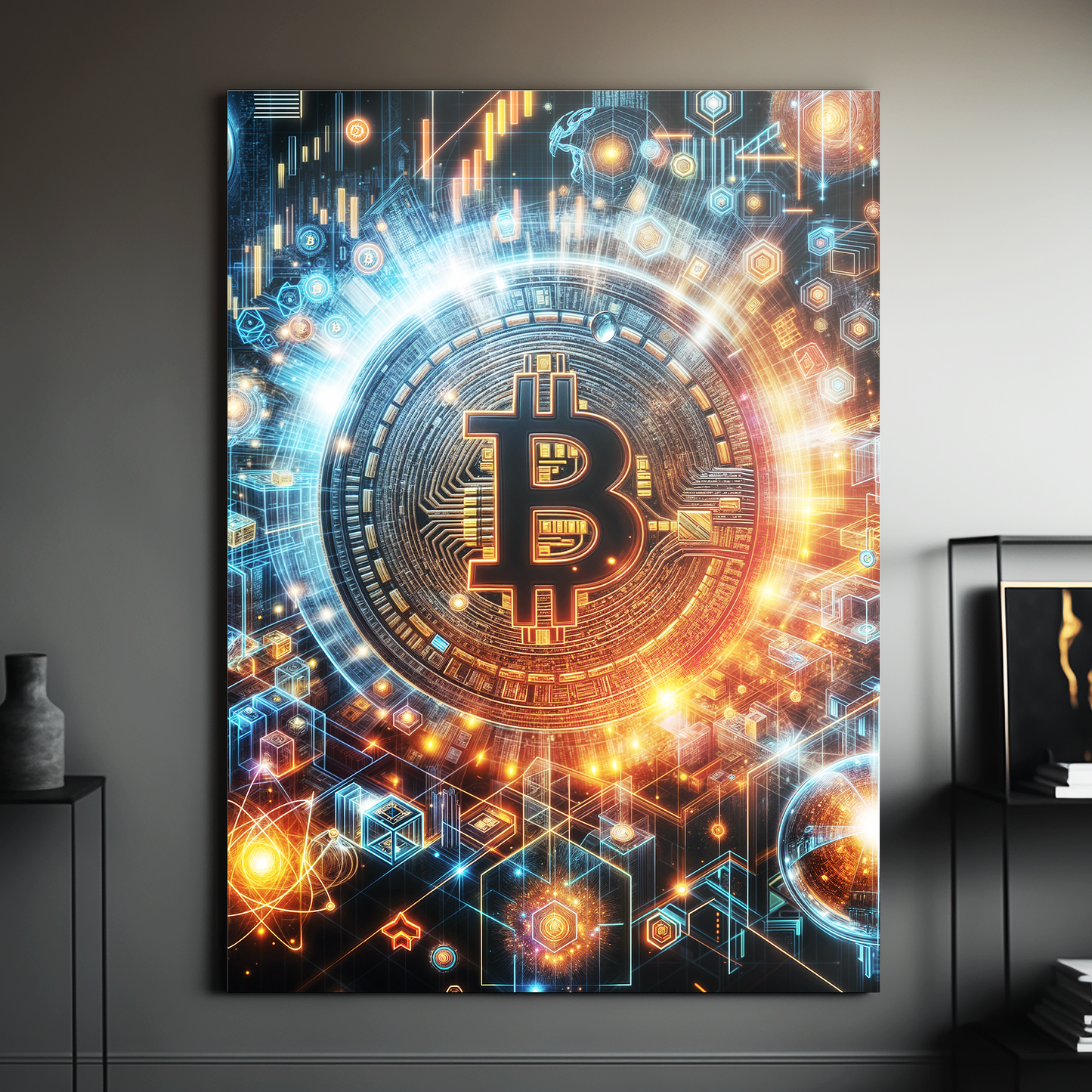 BITCOIN - Cryptocoin Wandbild – Hochauflösende Leinwand - 3 -